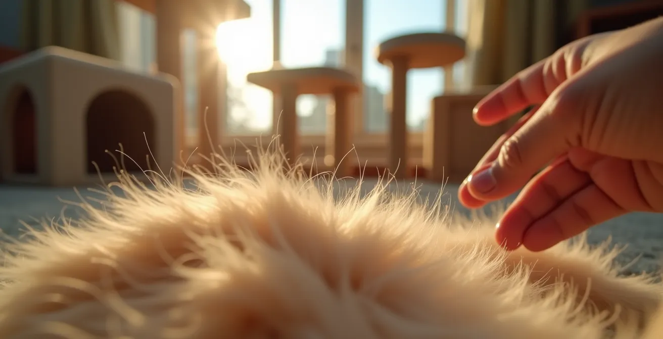 Espace intérieur d'un café à chats avec arbres à chat et zones de repos félines