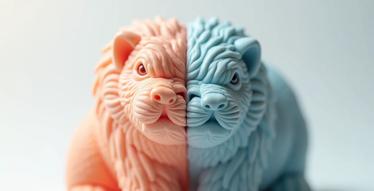 Gros plan macro sur deux surfaces de figurines montrant la différence de texture entre PVC et résine