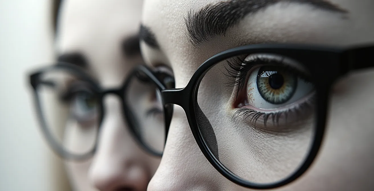 Gros plan sur différents détails faciaux de personnages manga montrant l'impact narratif des accessoires