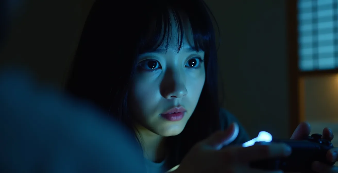 Lecteur immergé dans un visual novel avec choix narratifs multiples